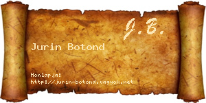 Jurin Botond névjegykártya